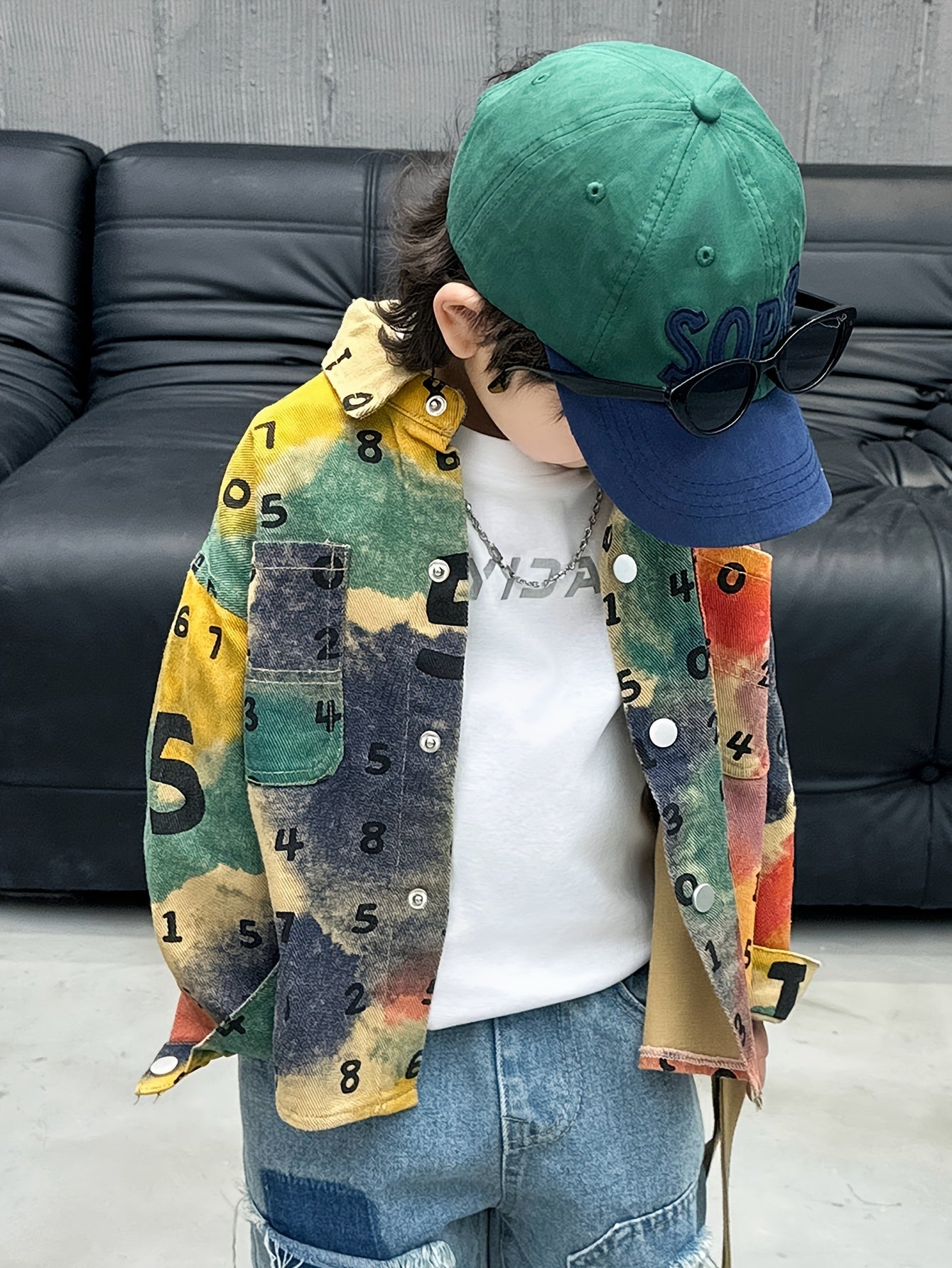 Boy's Trendy Letters Pattern Color Block Cotton Shirt 🌟👕