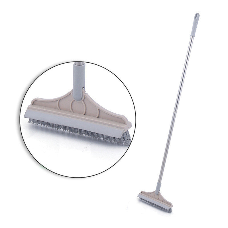 Swift Sweep Floor Gap Cleaning Broom: Dual-Action Rubber Wiper and Bristles