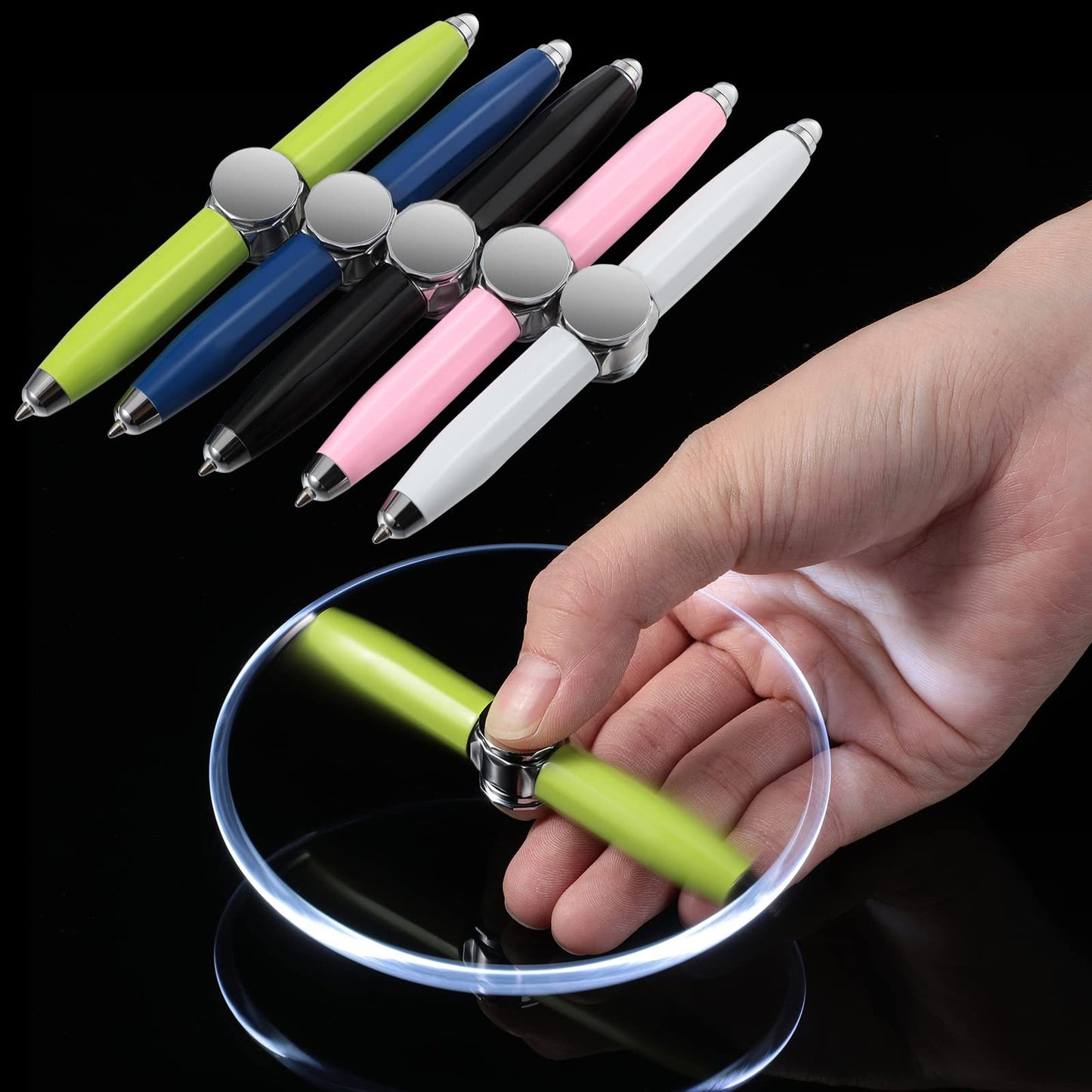 Spin Write LED Pen: Multi-Function Decompression Ballpoint Pen