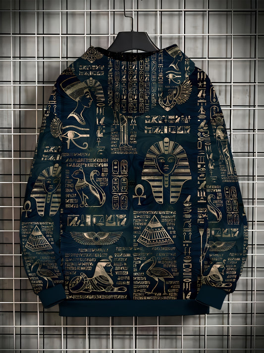 Men's Egyptian Pharaoh Hieroglyphs Hoodie 💪