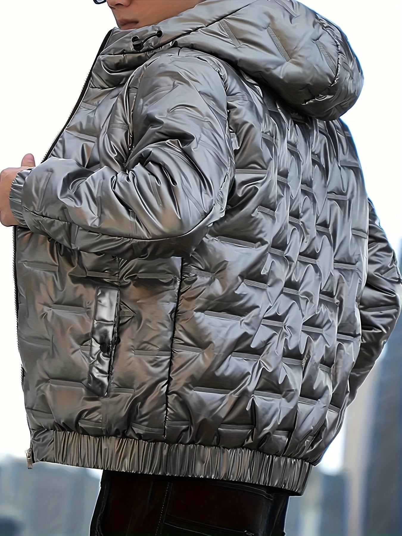 Name: Urban Glare Shiny Puffer Jacket 🌆🔥