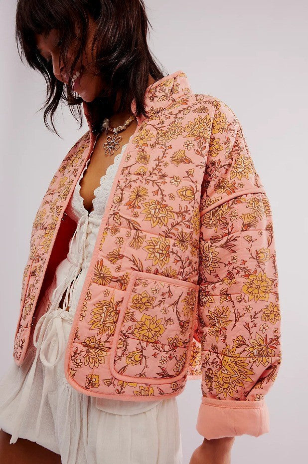 Autumn And Winter Cotton Printed Women's Cotton Coat