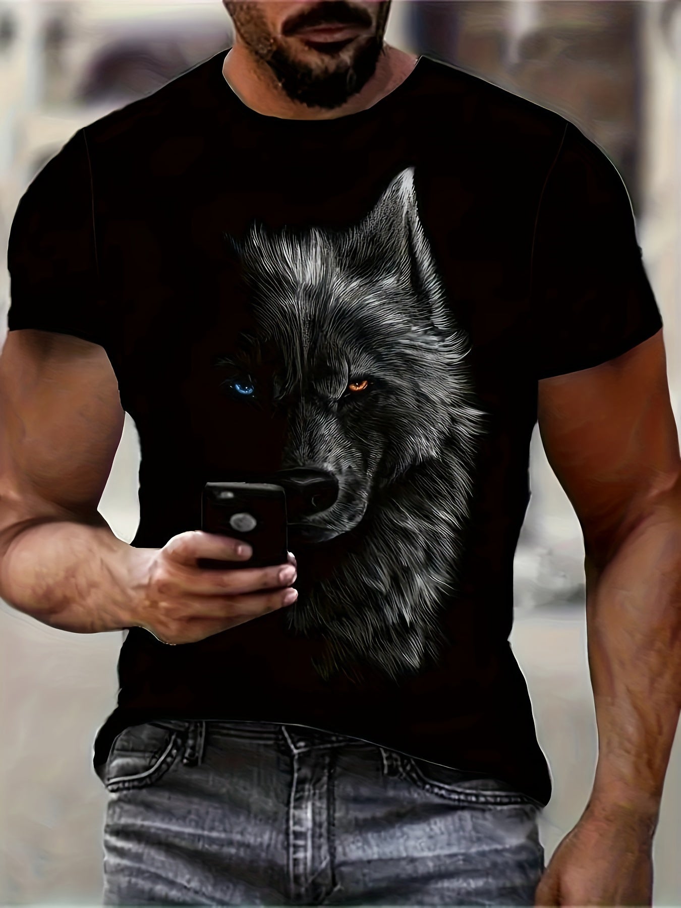 Wild Wolf 3D Contrast Eyes T-Shirt 🐺🔥