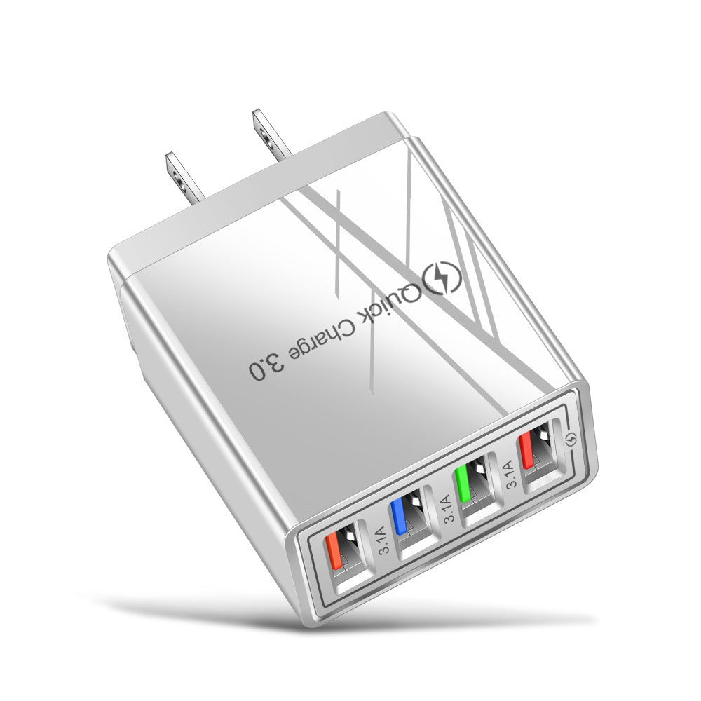 Swift Charge 4-Port USB Wall Charger: Quick Charge 3.0 Adapter