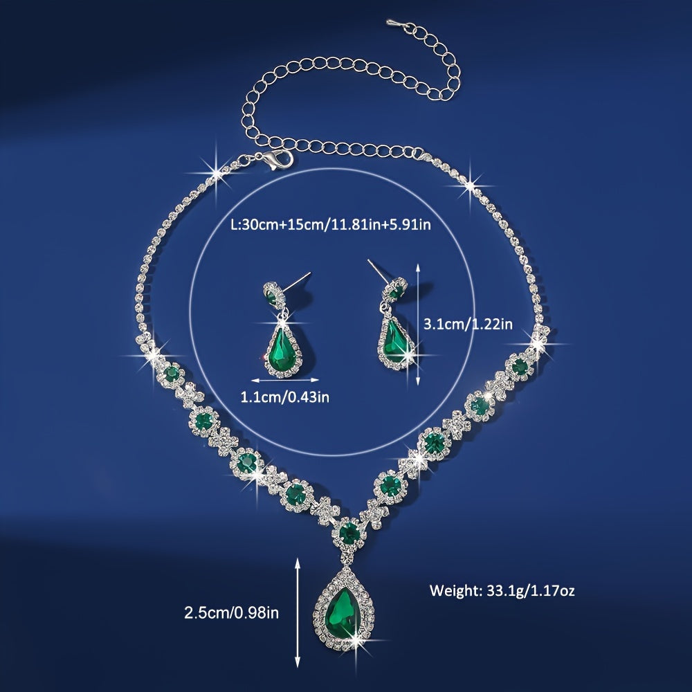 Elegant Waterdrop Rhinestone Jewelry Set 💎✨