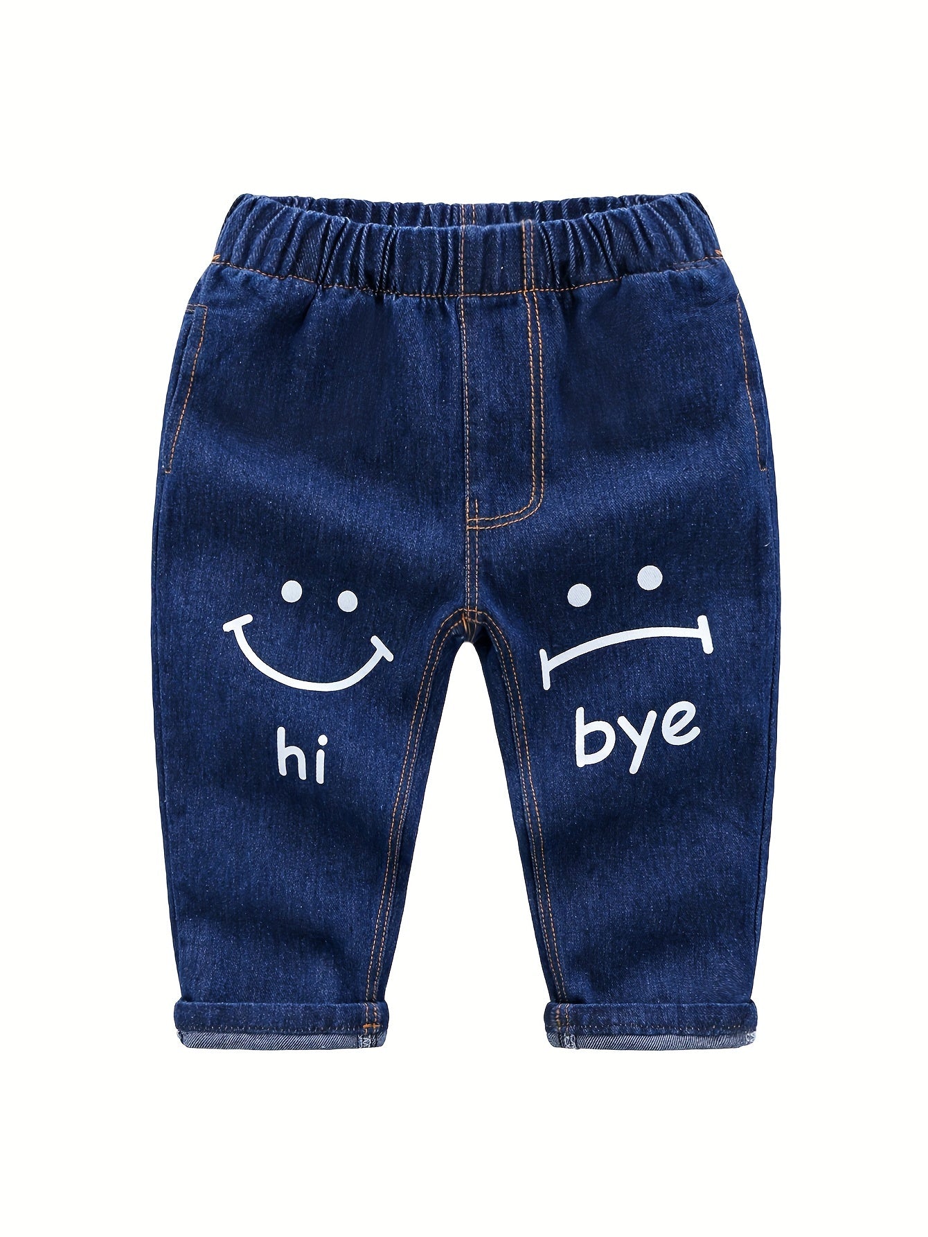 Cotton Boys Jeans with Alphabet Smile Pattern 😄👖