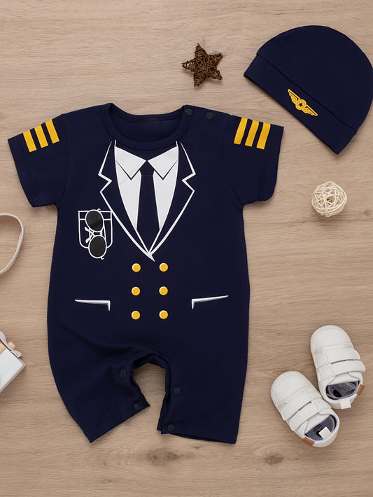 👶 Pilot Pattern Onesie for Baby Boys ✈️🍼