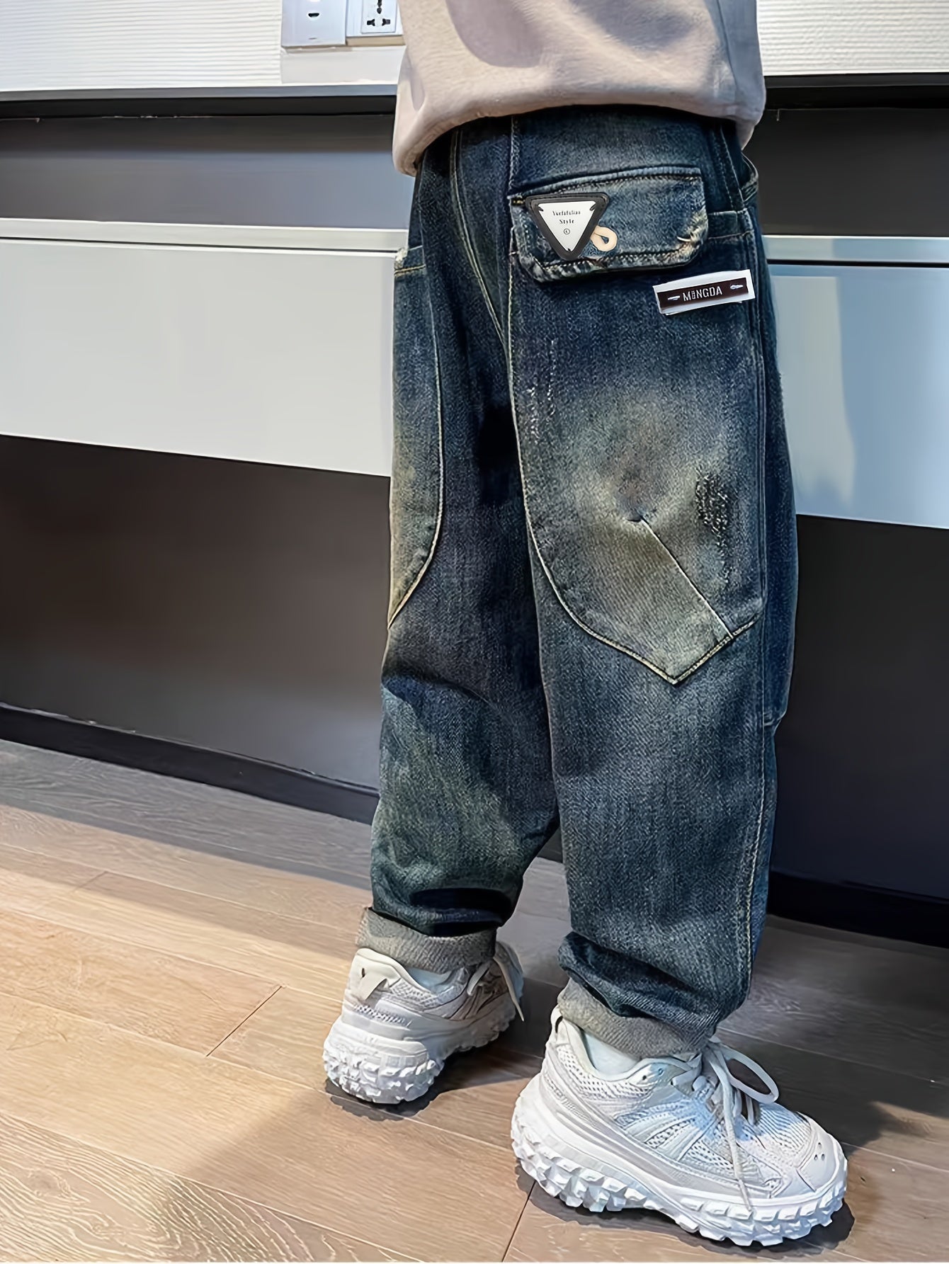 👖 Boys Trendy Denim Cargo Pants