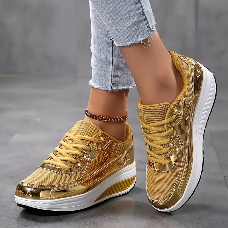 Women's Metallic Platform Sneakers