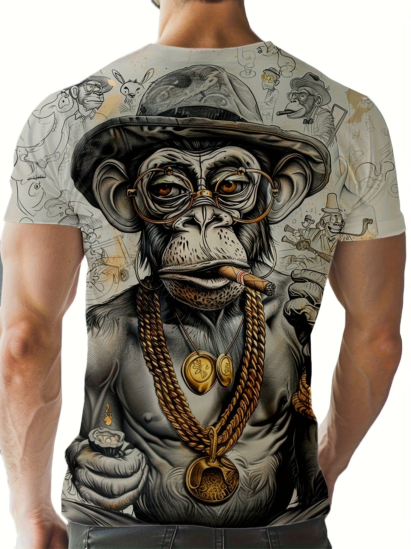 Men's Monkey Graphic Print T-shirt