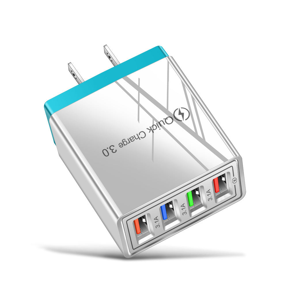 Swift Charge 4-Port USB Wall Charger: Quick Charge 3.0 Adapter