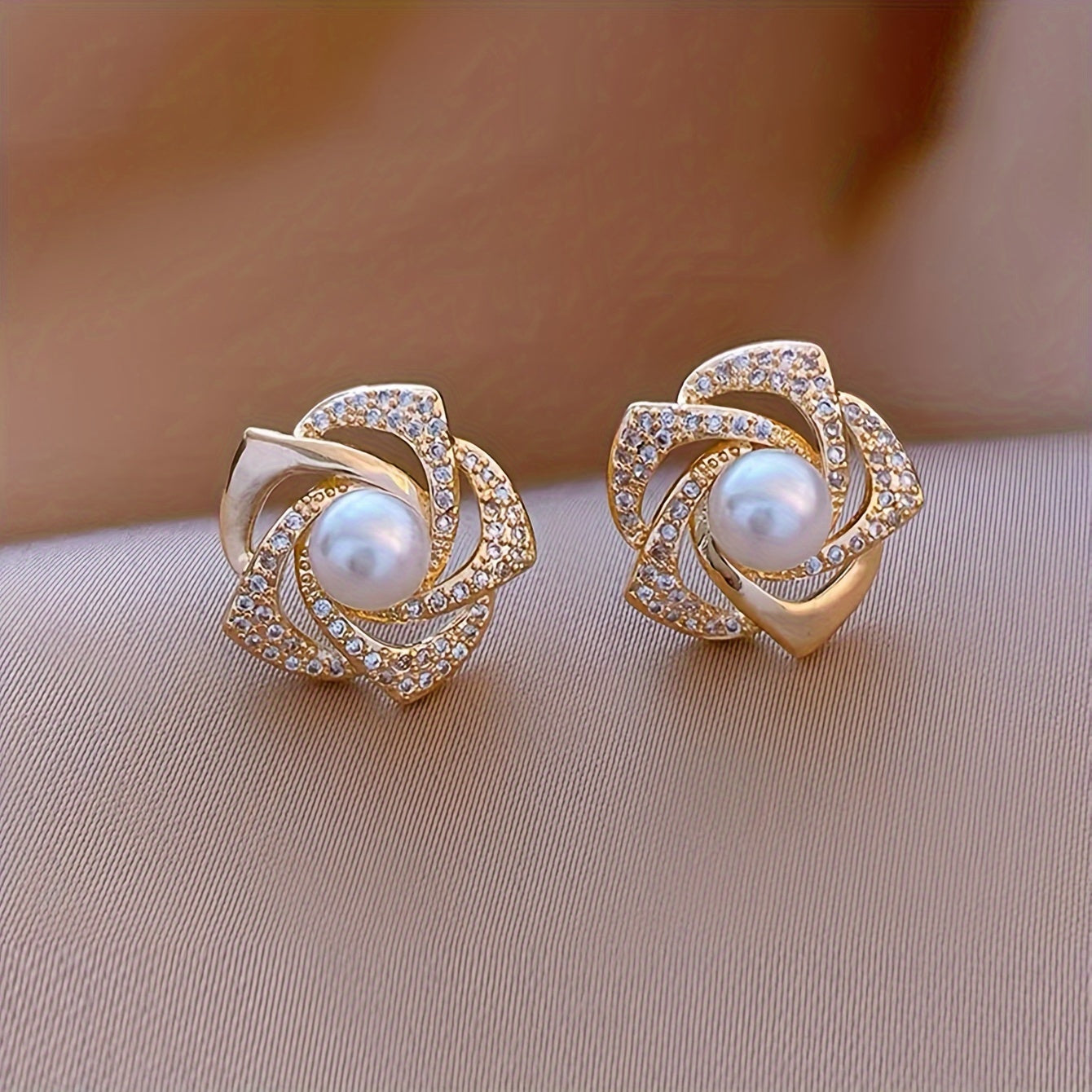 ✨ Pearl Breeze Earring Set – Luxe Floral Collection 🌸