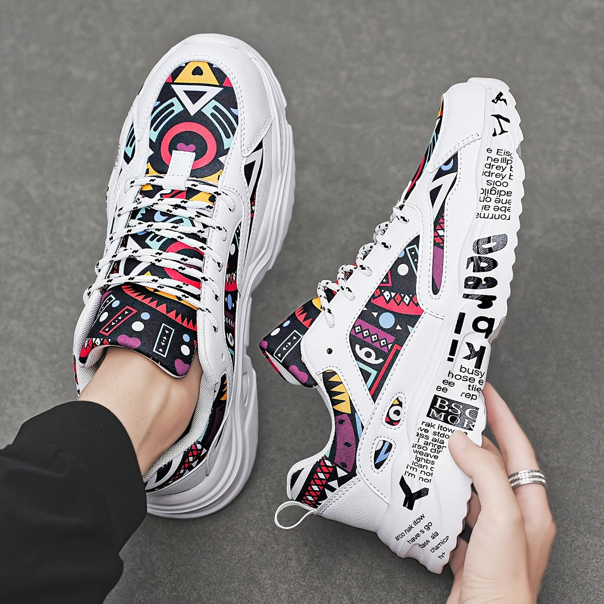 Urban Graffiti Lace-Up Sneakers 🎨👟