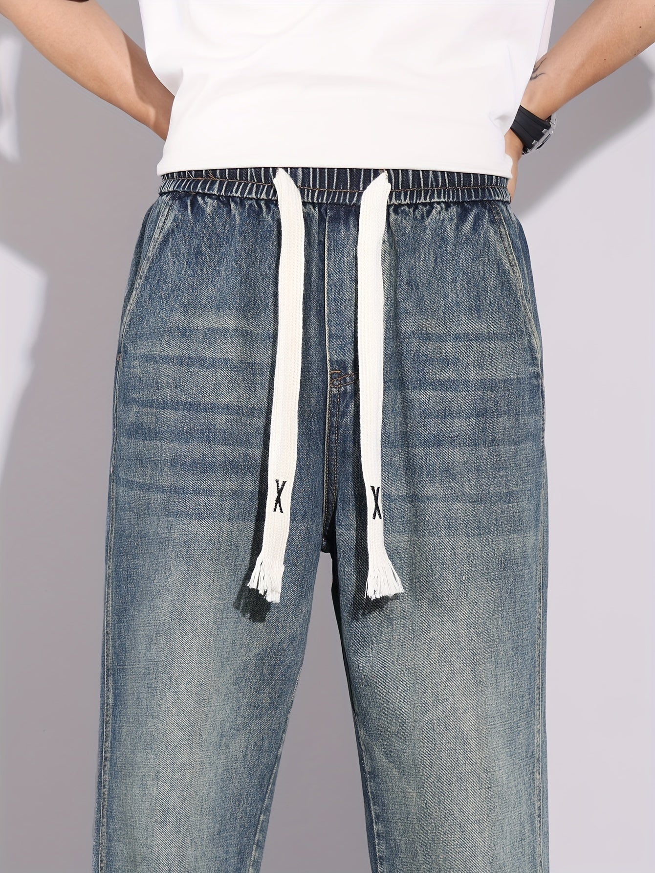 Urban Explorer" Loose Washed Denim Trousers