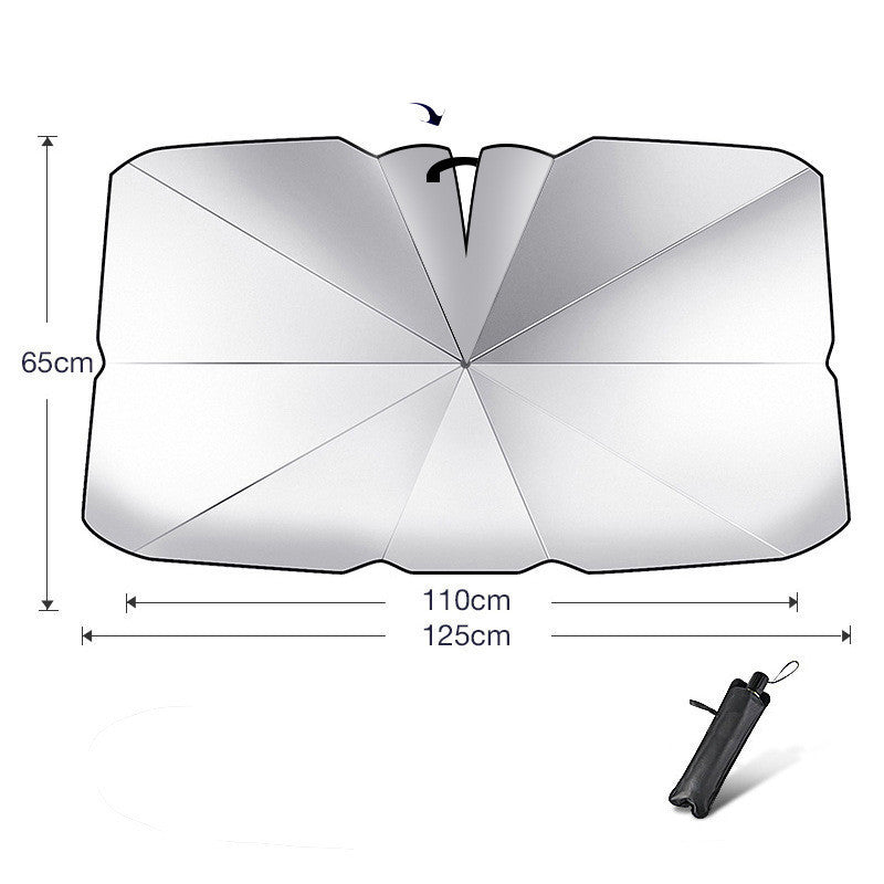 Sun Guard Foldable Car Windshield Sun Shade: UV Protection Umbrella