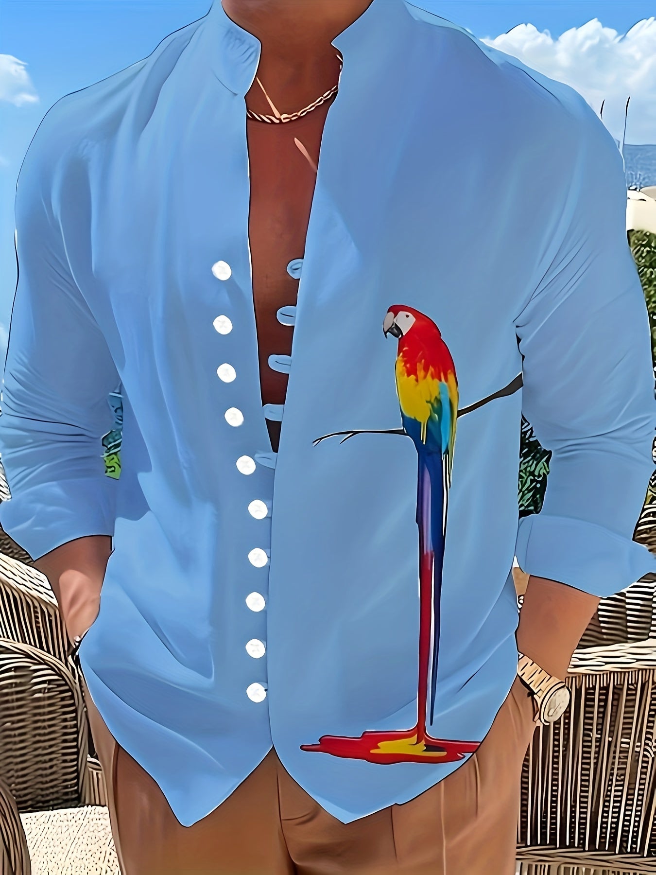 Tropical Parrot 3D Print" Long Sleeve Shirt