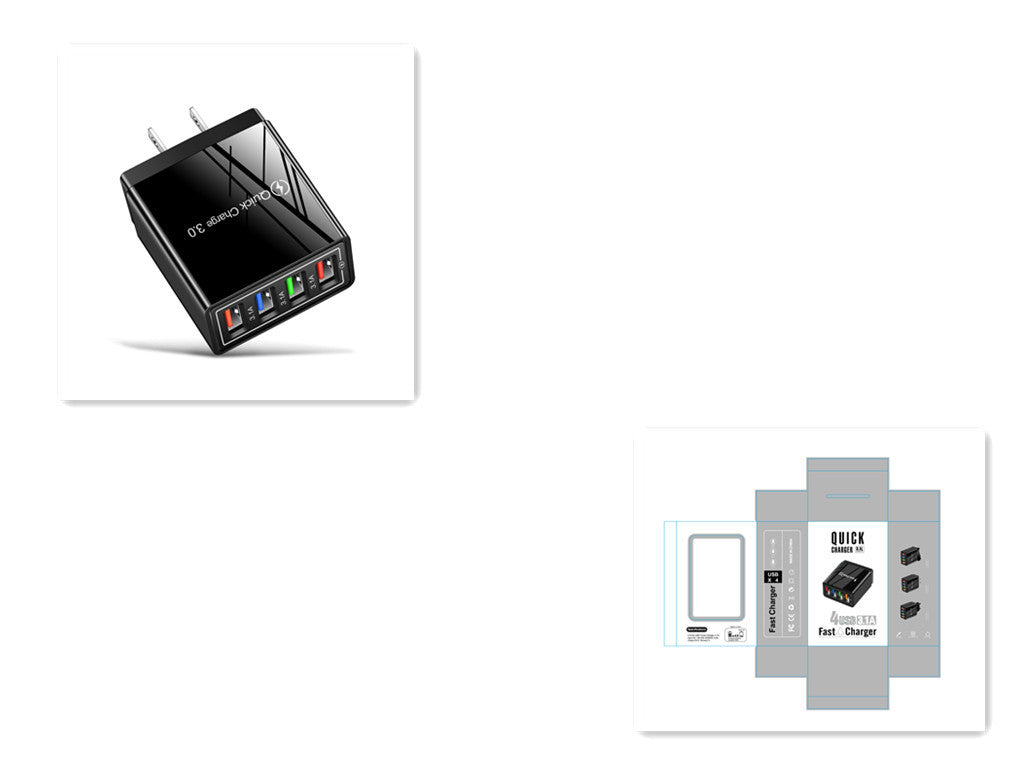 Swift Charge 4-Port USB Wall Charger: Quick Charge 3.0 Adapter