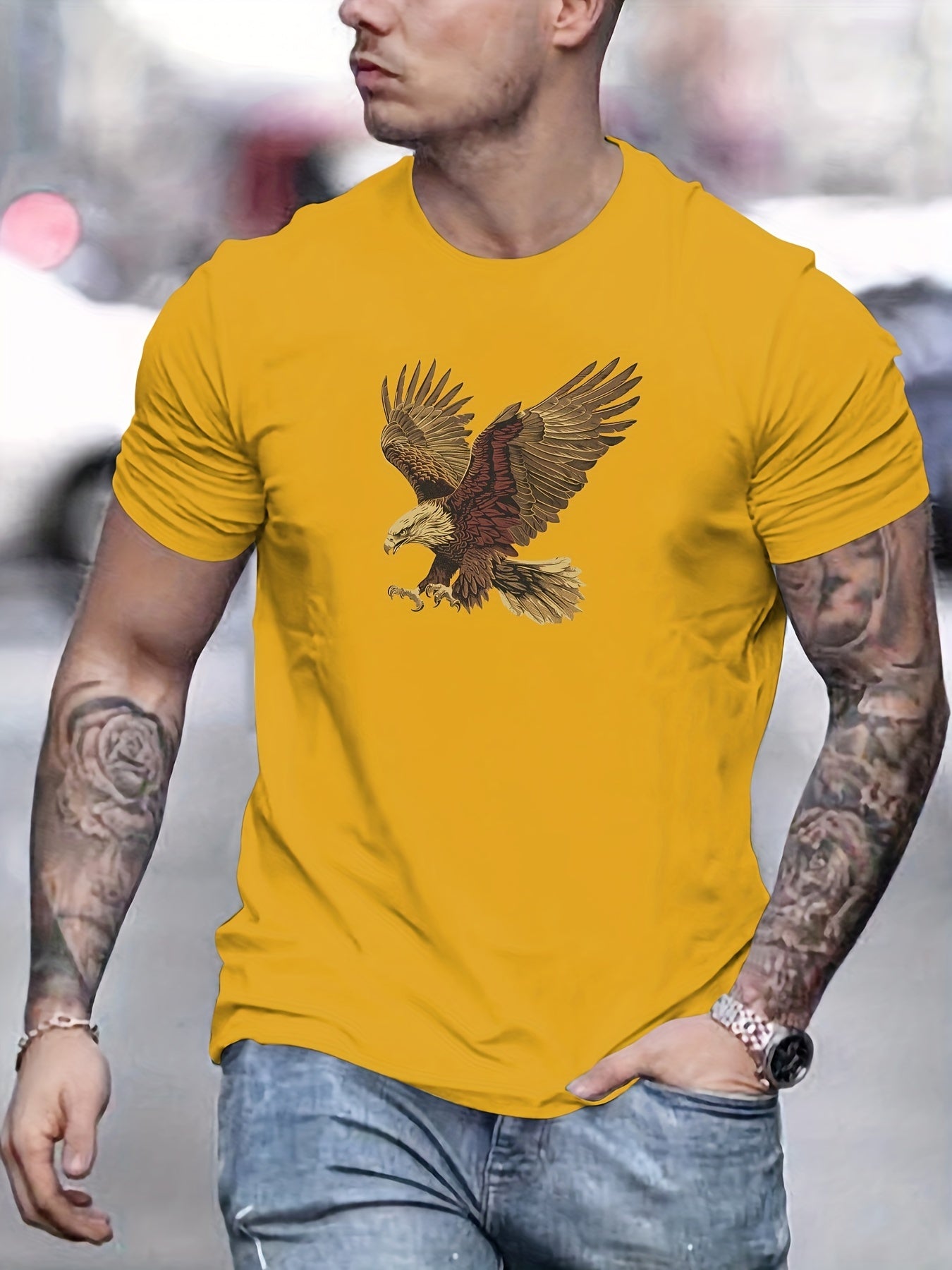 Men's Summer Bird Emblem Crew Neck T-Shirt 🕊️👕