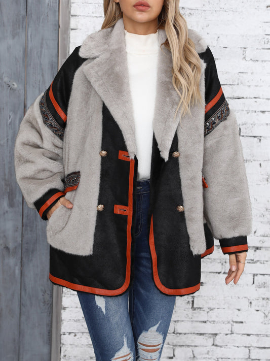 Cozy Color Block Fuzzy Jacket 🧥✨