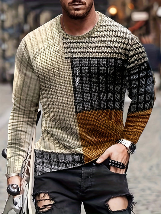 Knit Vibe 3D Pattern Crew Neck T-Shirt