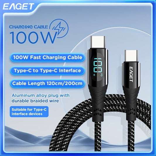 ⚡ EAGET Power Link 100W Type-C Data Cable 🔋