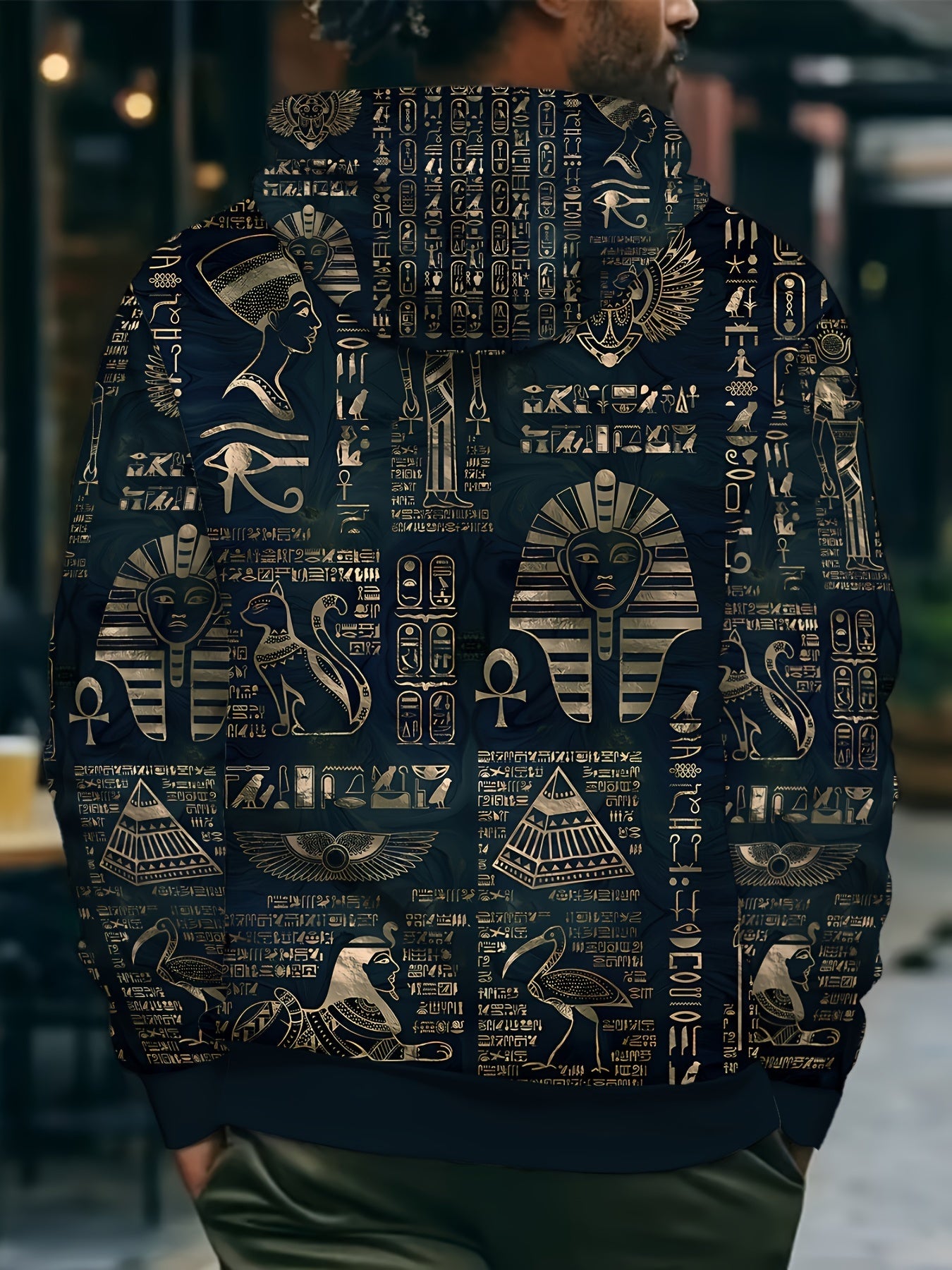 Men's Egyptian Pharaoh Hieroglyphs Hoodie 💪