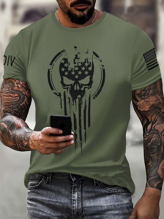 American Pride Skeleton Skull Tee