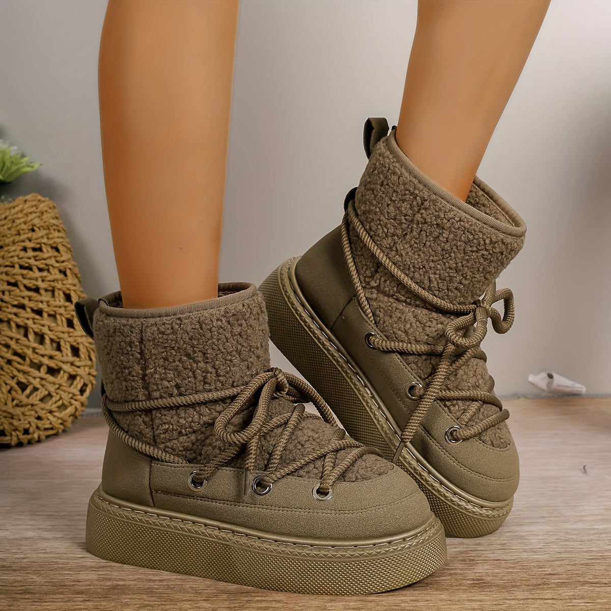 Women's Fashion Warm Faux Shearling-Lined Snow Boots ❄️