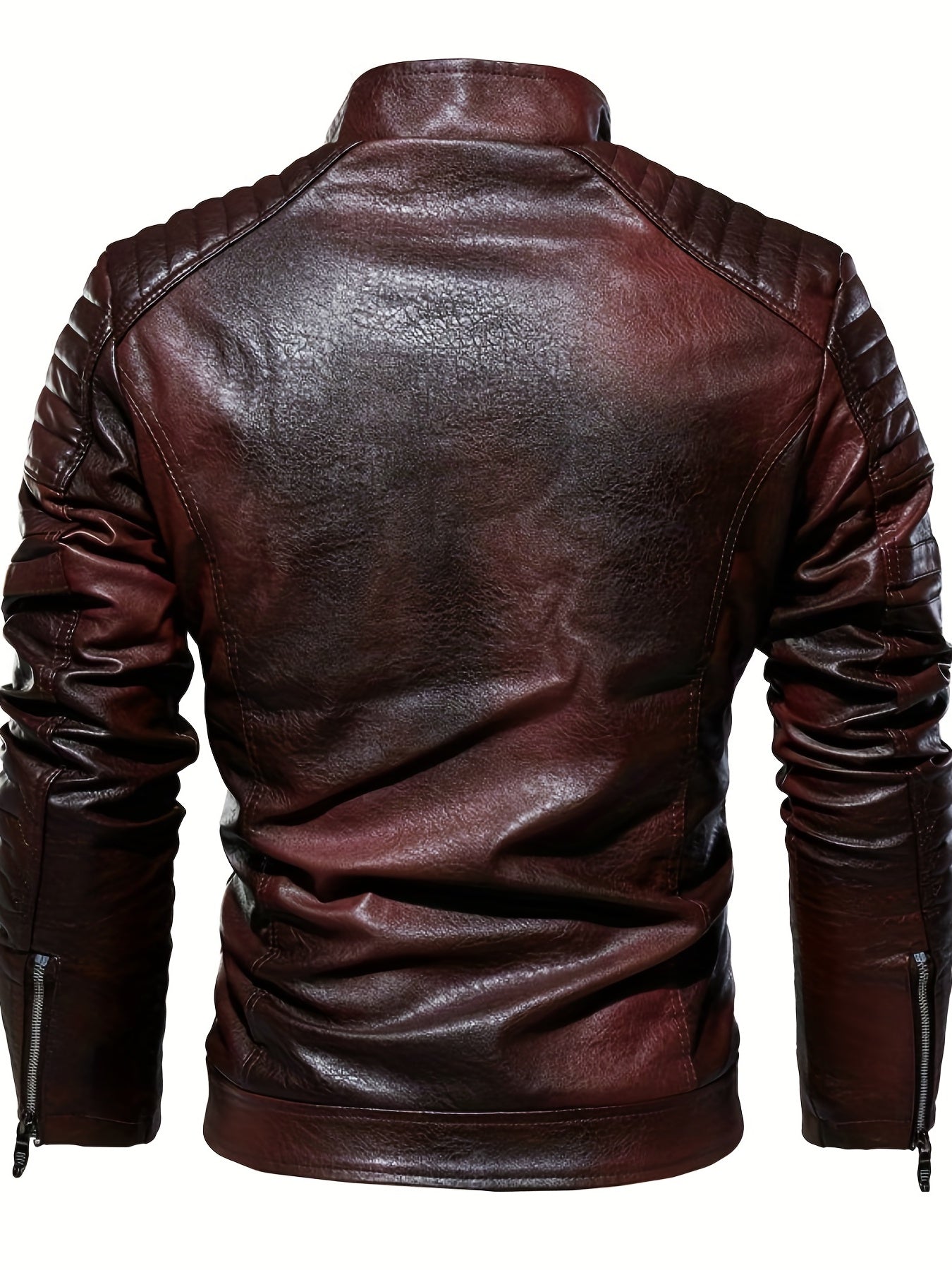 Creative Badge Plus Size Faux Leather Jacket for Men 🧥✨