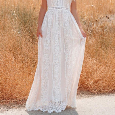 Autumn Tulle Dress Deep V Pullover Wedding Dress