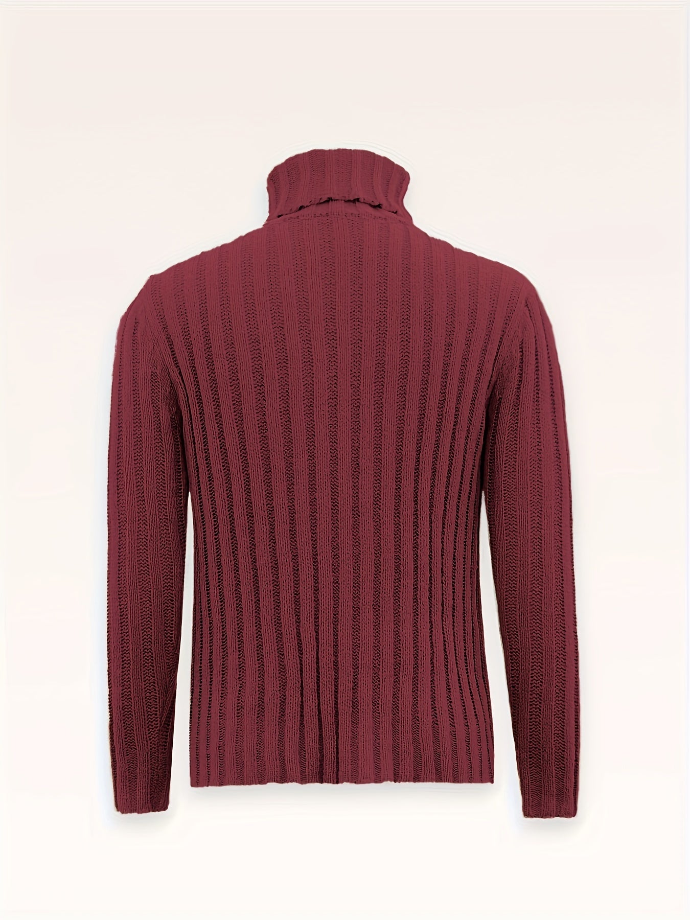 Stylish Plus Size Turtleneck Knit Sweater for Men 🧶✨