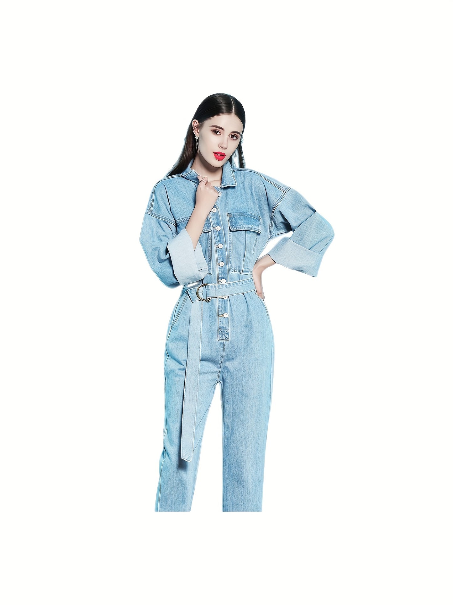 👖 "Casual Comfort" Blue Denim Jumpsuit 🌟