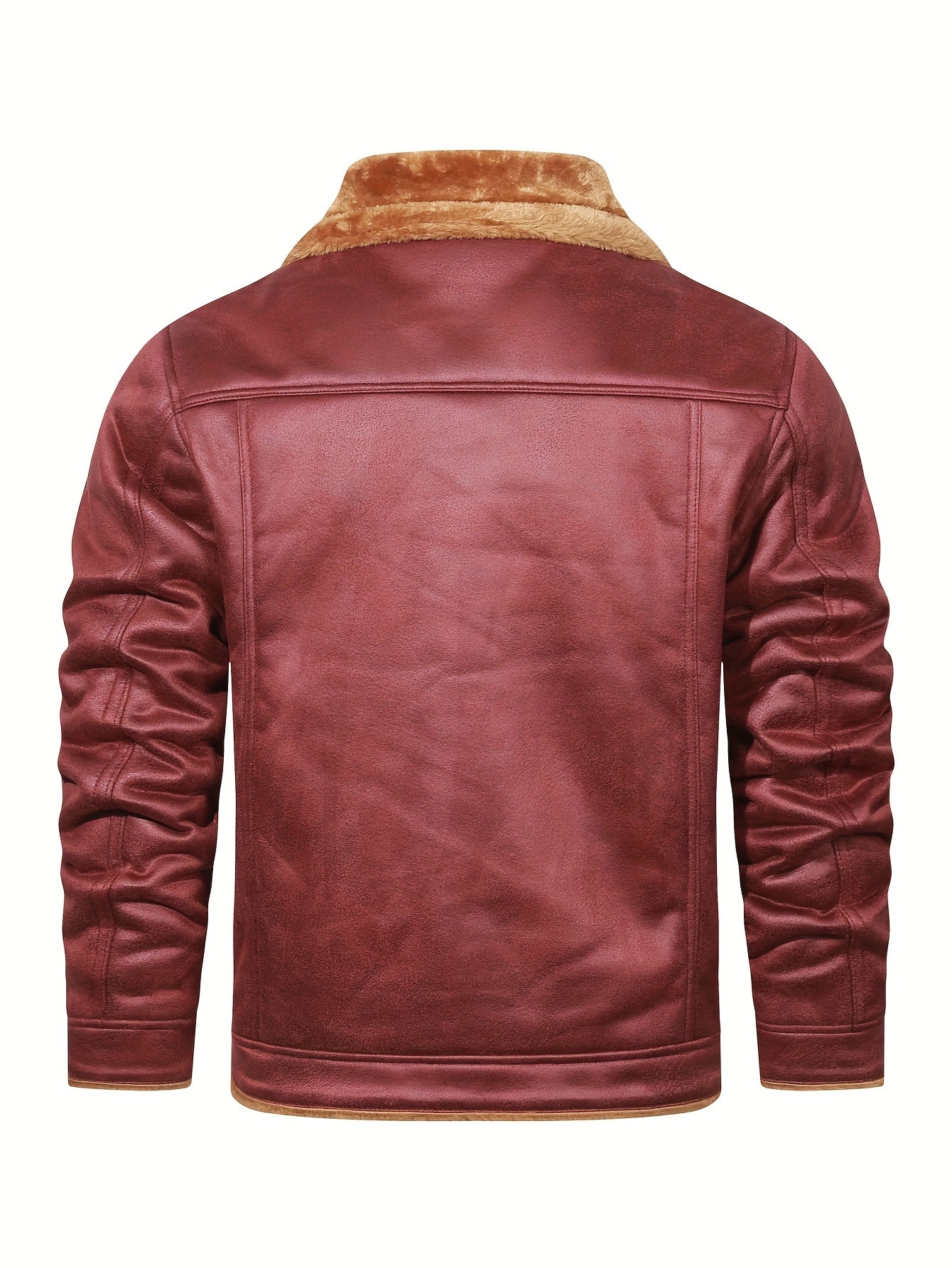 🧥 Men's Faux Leather Jacket - Fleece Thermal Button-Up Outerwear for Winter ❄️