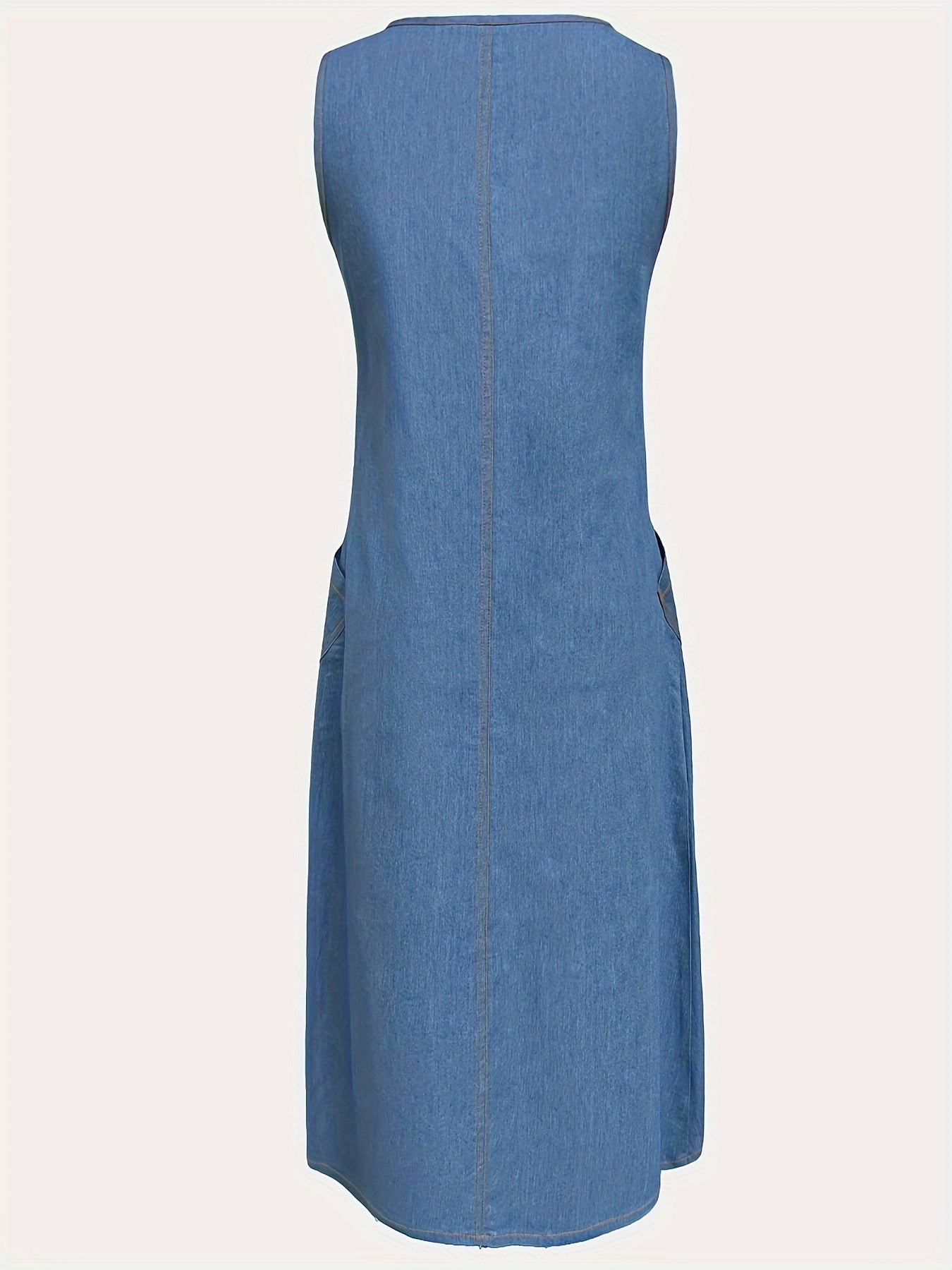 👗 "Effortless Elegance" Sleeveless Denim Maxi Dress 🌟