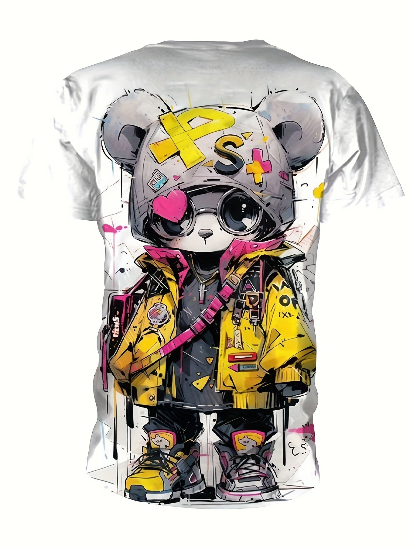 🐻 Summer Fashion Cool Bear Cartoon Print Crew Neck T-Shirt for Men