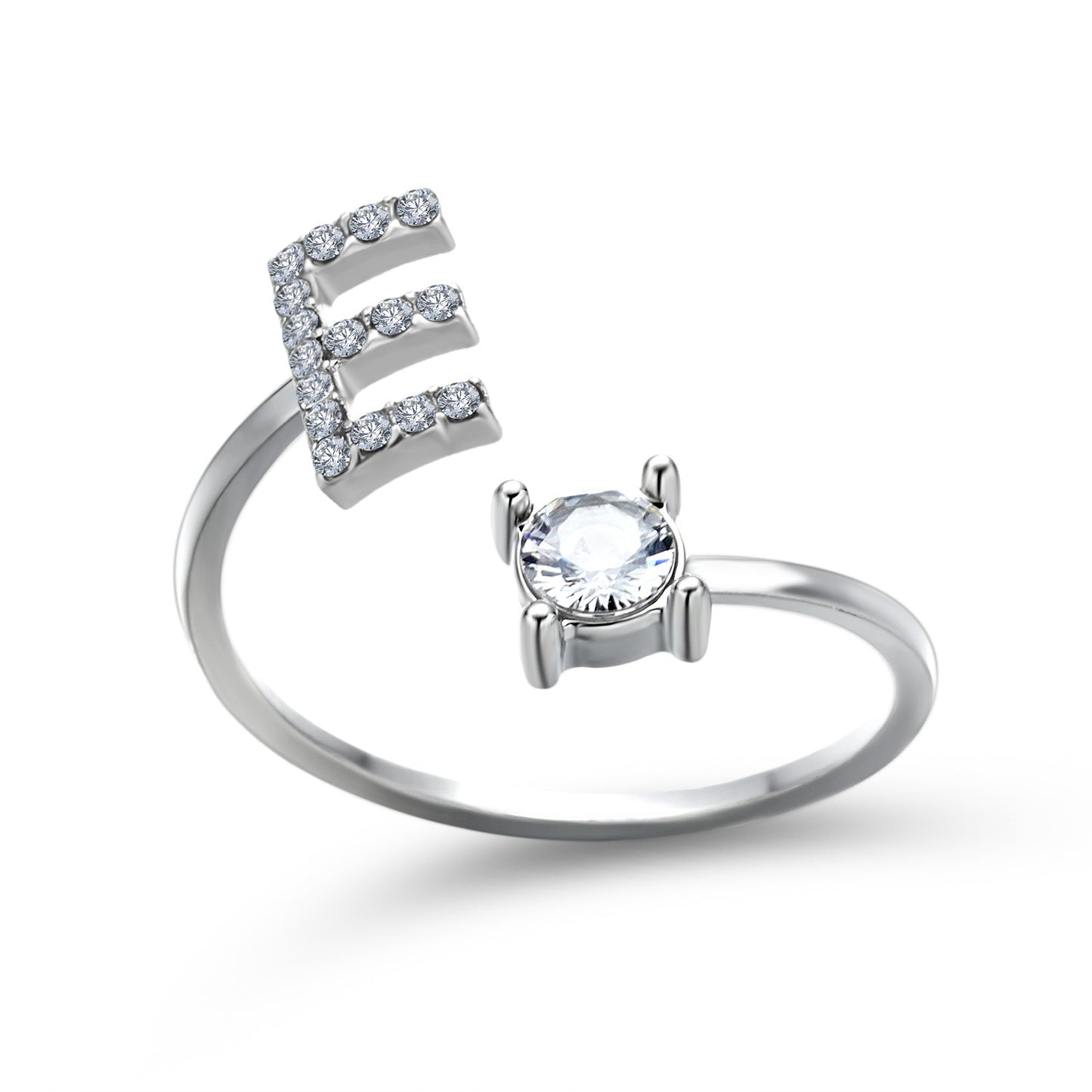 Elegance Initials Adjustable Ring: Fashion Jewelry