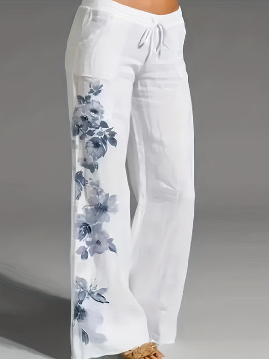 Floral Print Wide Leg Pants