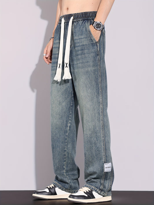 Urban Explorer" Loose Washed Denim Trousers