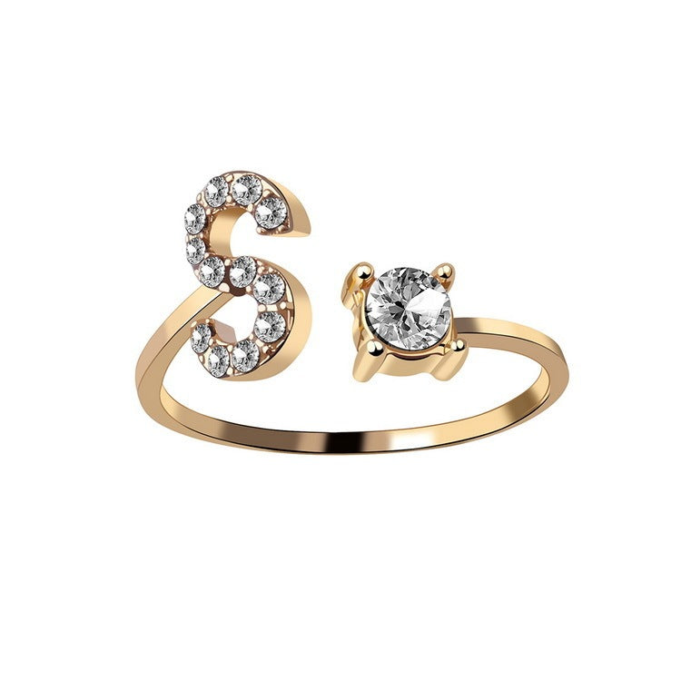 Elegance Initials Adjustable Ring: Fashion Jewelry