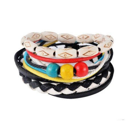 Retro Punk Wrap Bracelet: Multilayer Beaded Leather Bracelet for Men and Women, Vintage Punk Jewelry