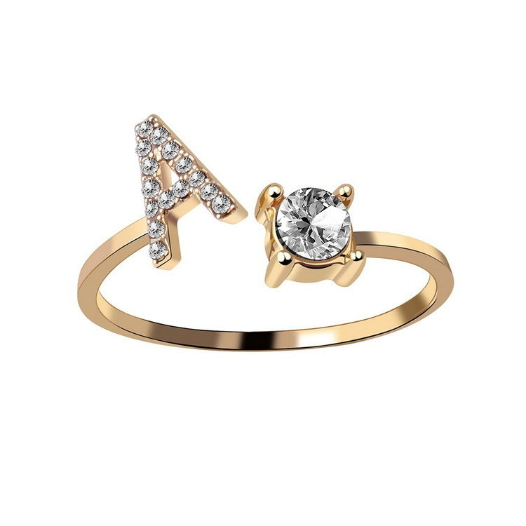 Elegance Initials Adjustable Ring: Fashion Jewelry