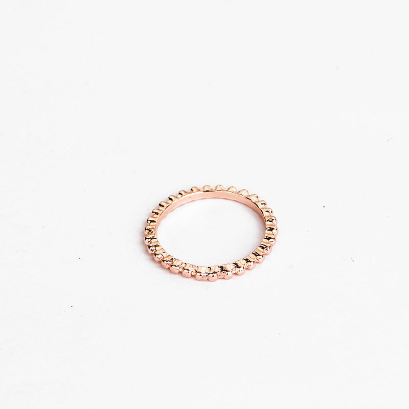 Euro Glam Rose Gold Diamond Stackable Rings: Set of Five Elegant Jewelry Pieces