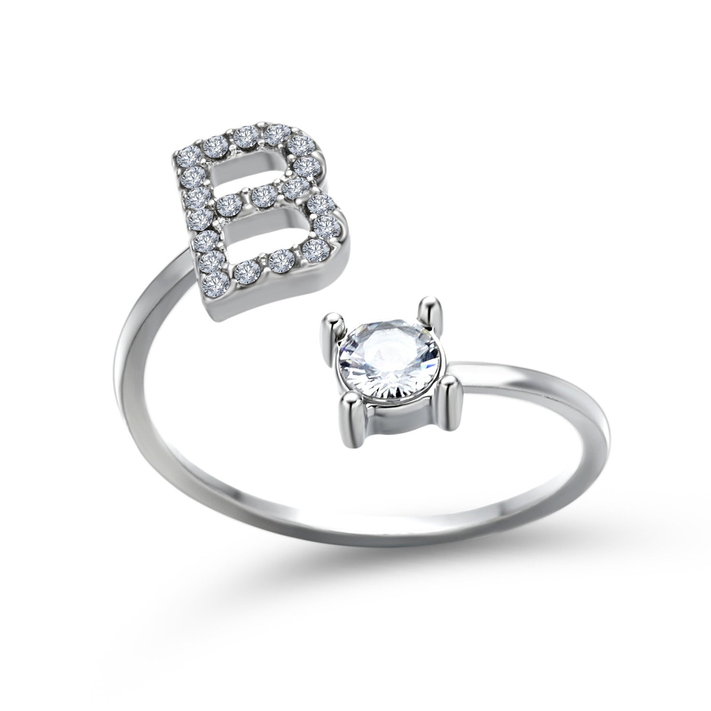 Elegance Initials Adjustable Ring: Fashion Jewelry