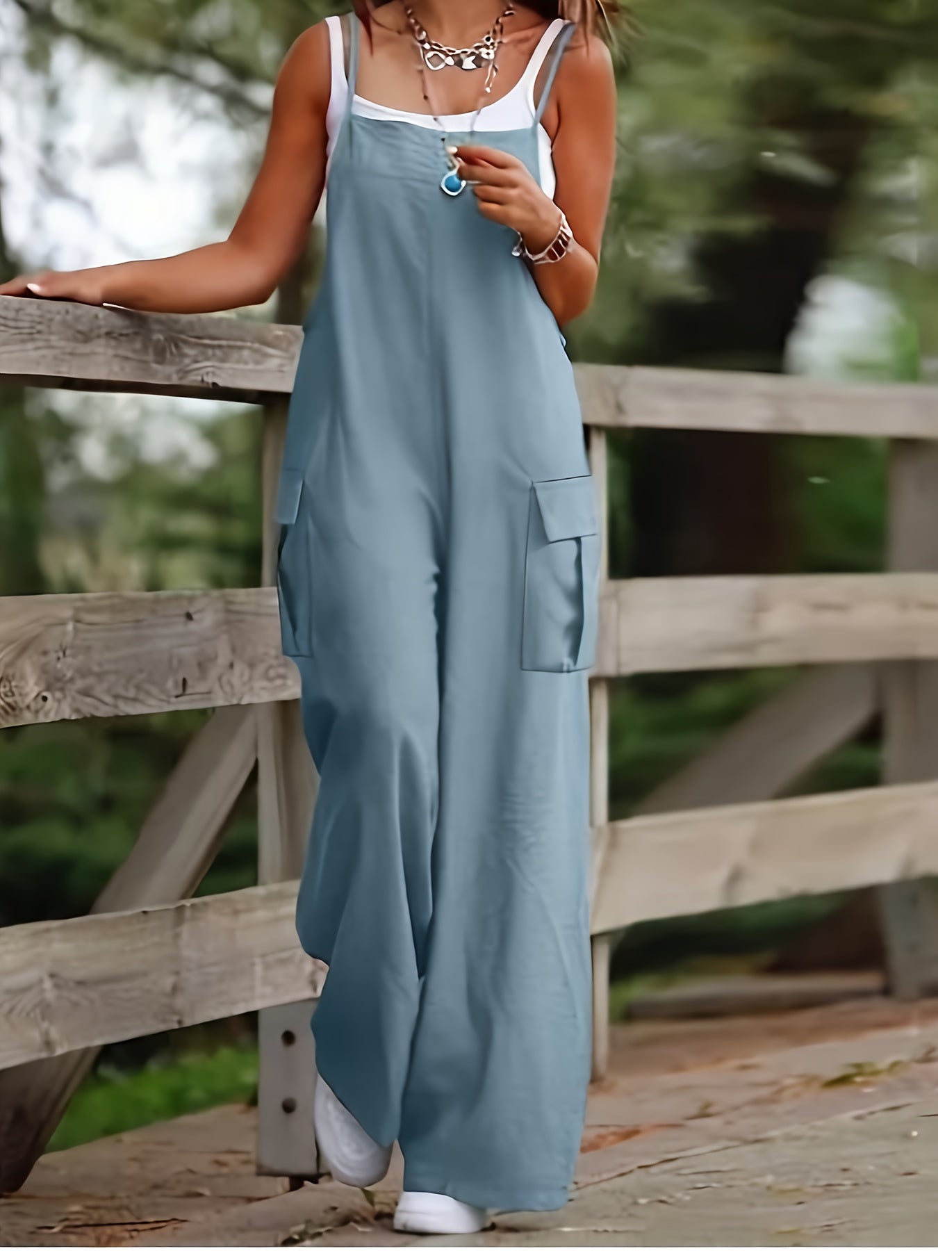 Elegant Solid Color Spaghetti Strap Overalls - Women's Jumpsuit