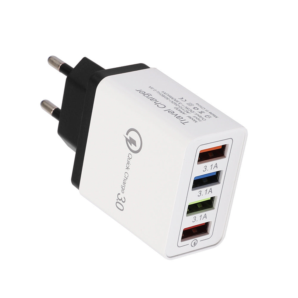 Swift Charge 4-Port USB Wall Charger: Quick Charge 3.0 Adapter