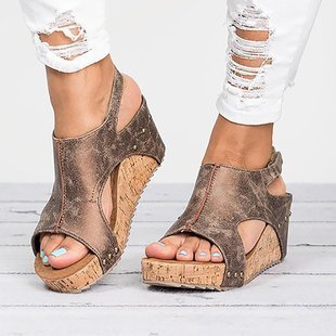 Eternal Summer Roman Style Wedges: Stylish Sandals with Thick Bottom