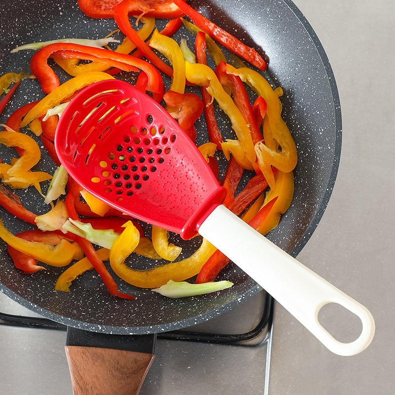 Grind & Drain Multifunctional Kitchen Tool: All-in-One Colander, Grinder, and Draining Spoon