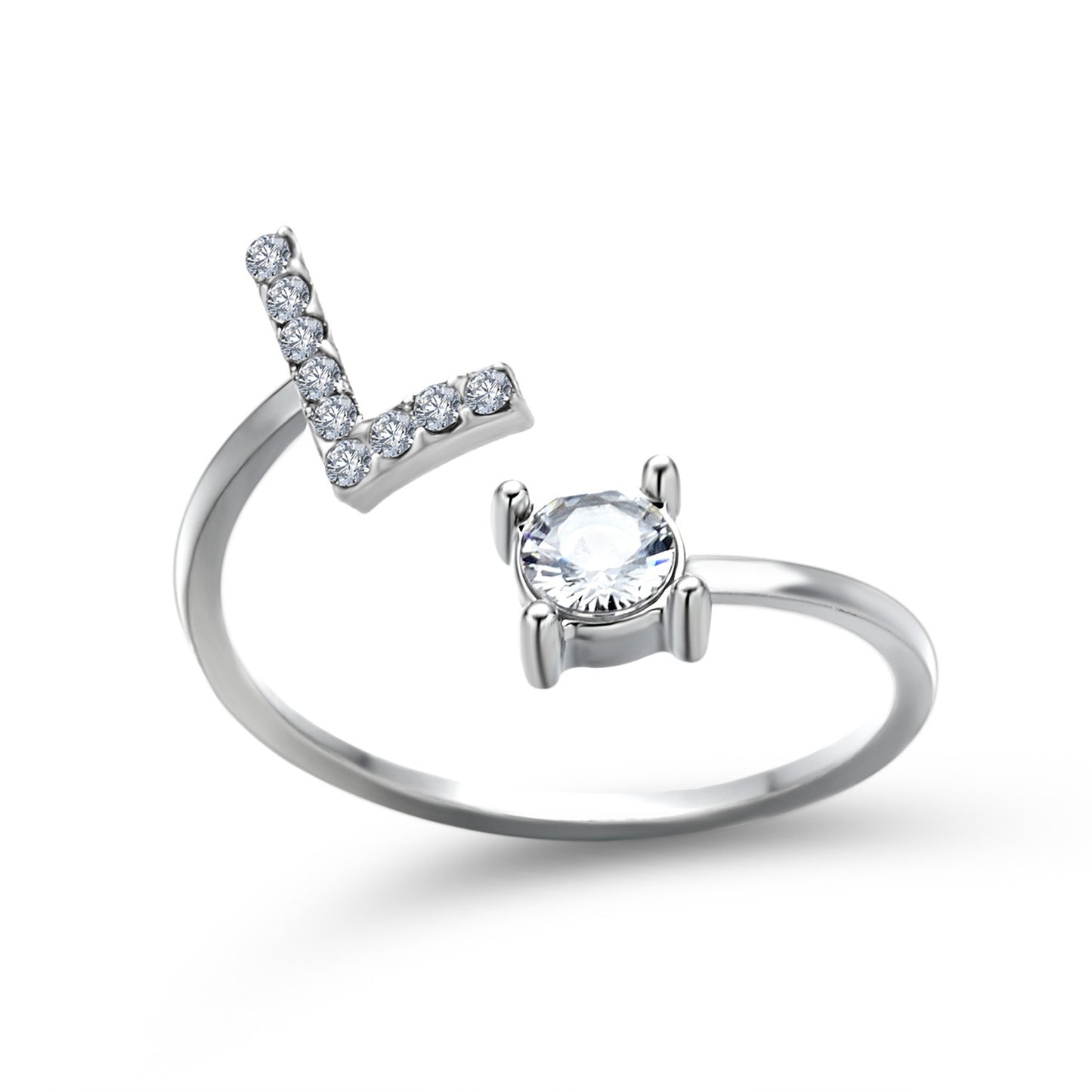 Elegance Initials Adjustable Ring: Fashion Jewelry