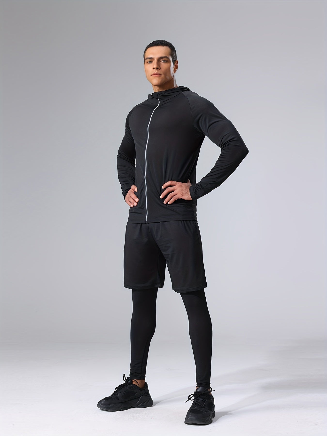 🏋️‍♂️ 4-Piece Men's Athletic Set - Breathable Quick-Dry Sportswear for Ultimate Comfort and Performance 🌟