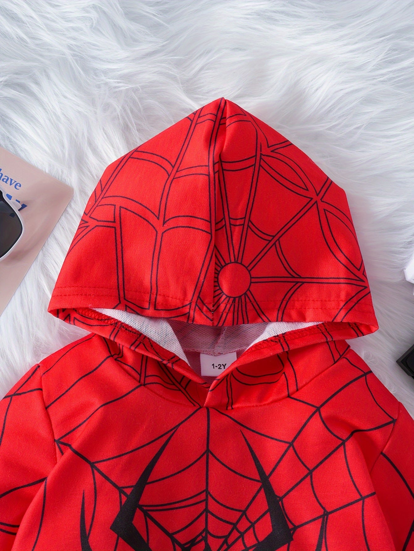 🕷️ Boys' Spider Print Hooded Sweatshirt and Pants Set